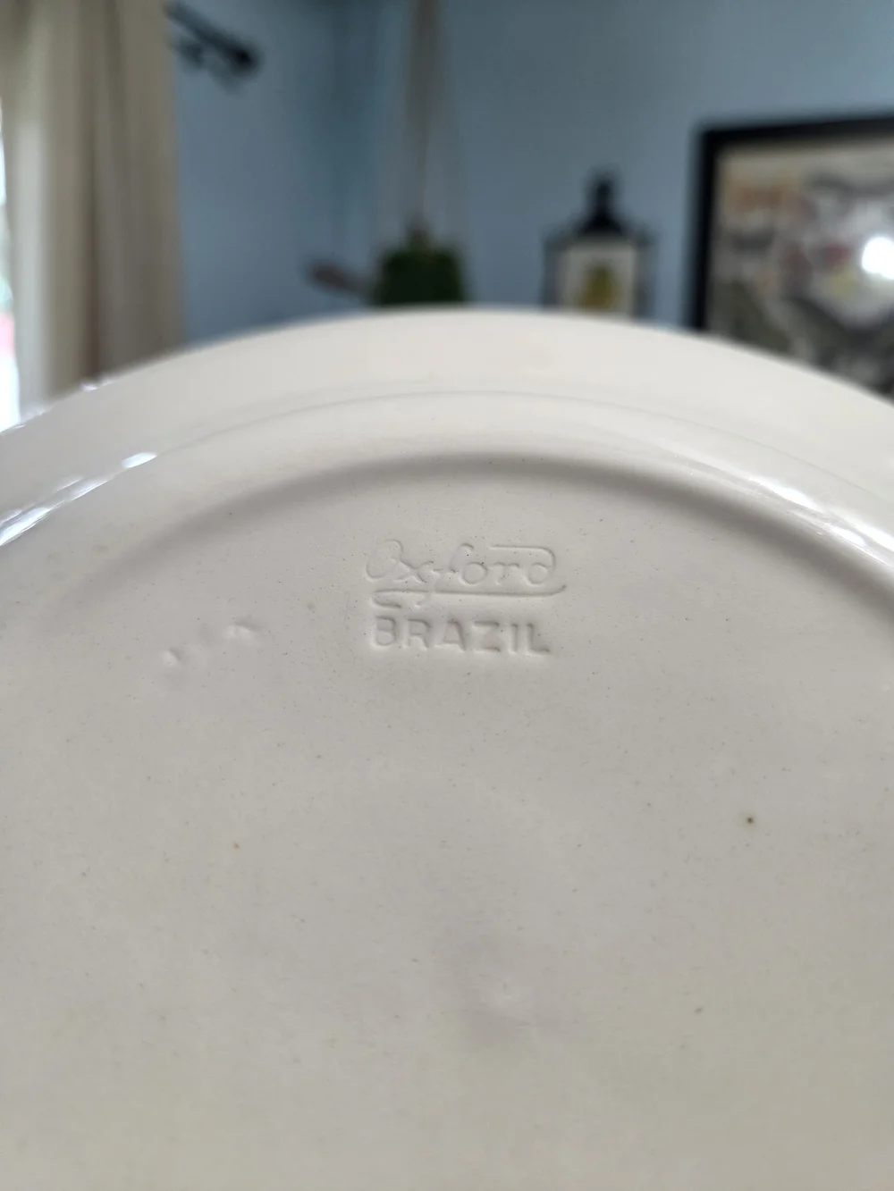 Set of 4 Vintage Oxford Country Blue Floral Dinner Plates Stamped Blue White